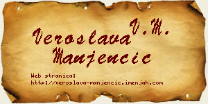 Veroslava Manjenčić vizit kartica